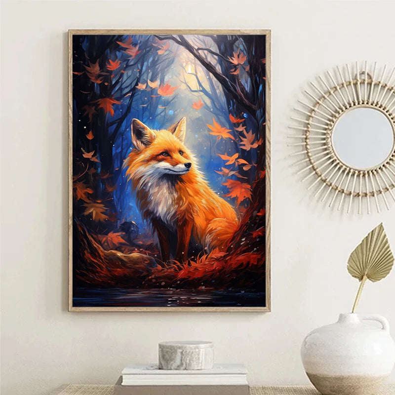 Fox Poster Fox in the Forest Art Painting
