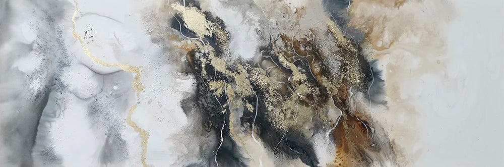 Modern Canvas Painting Abstract Landscape White Gold Line Posters and Prints Wall Art Pictures for Living Room Decor Cuadros