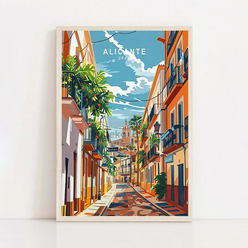 Painting Wall Art Pictures Home Living Room Modern Decoration European Spain Travel Poster Spain City Landscape Prints Canvas