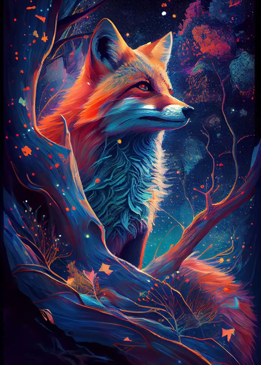 Fox Poster Fox in the Forest Art Painting