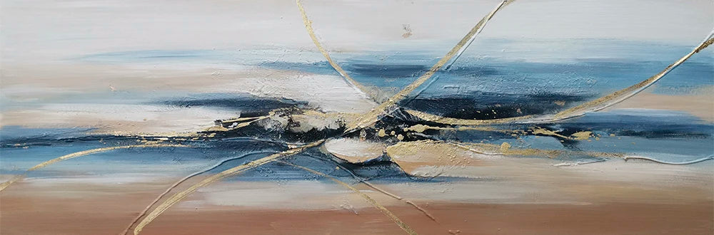 Modern Canvas Painting Abstract Landscape White Gold Line Posters and Prints Wall Art Pictures for Living Room Decor Cuadros