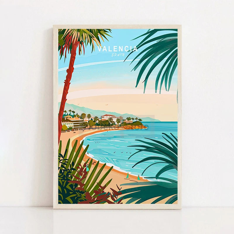 Painting Wall Art Pictures Home Living Room Modern Decoration European Spain Travel Poster Spain City Landscape Prints Canvas