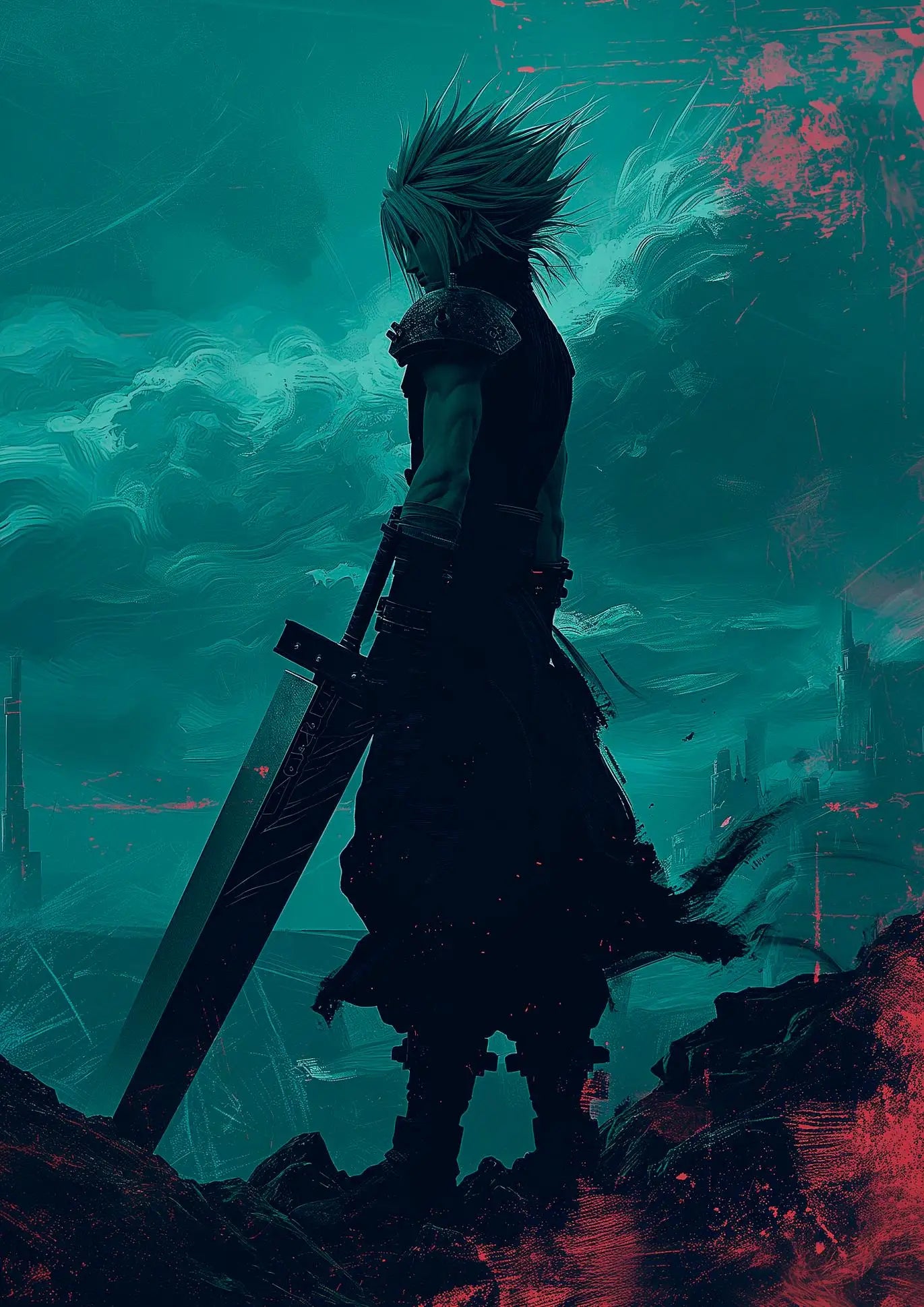 Retro style Minimalist Video Game Final Fantasy Anime Illustration Poster Canvas Painting Wall Art Pictures Home Decoration