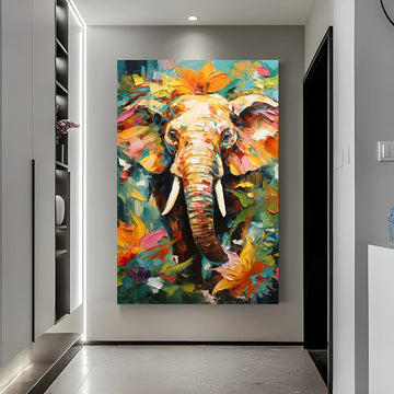 Street Graffiti Elephant Canvas Painting Abstract Animal Watercolor Poster Print Cartoon Cute Wall Art Living Room Home Decor