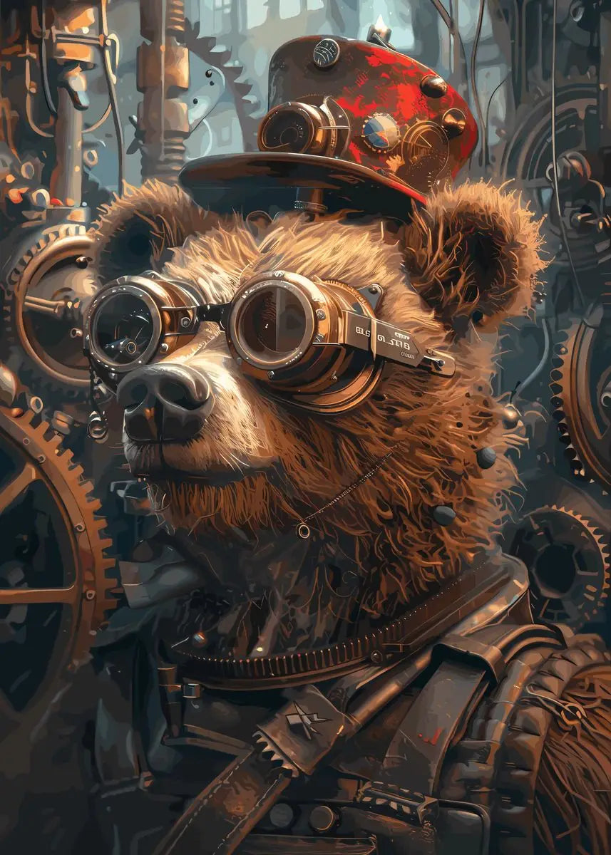 Retro Steampunk Style Animal Canvas Painting