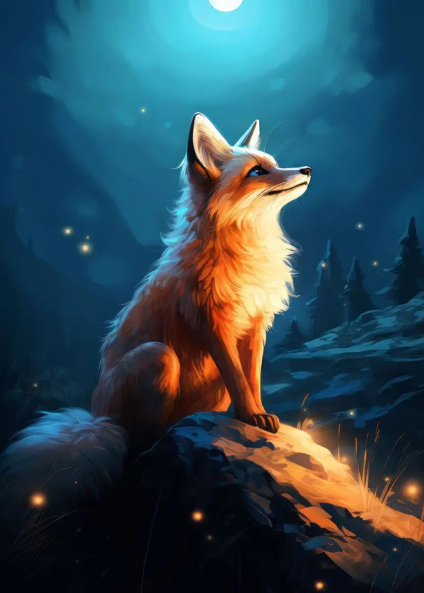Fox Poster Fox in the Forest Art Painting