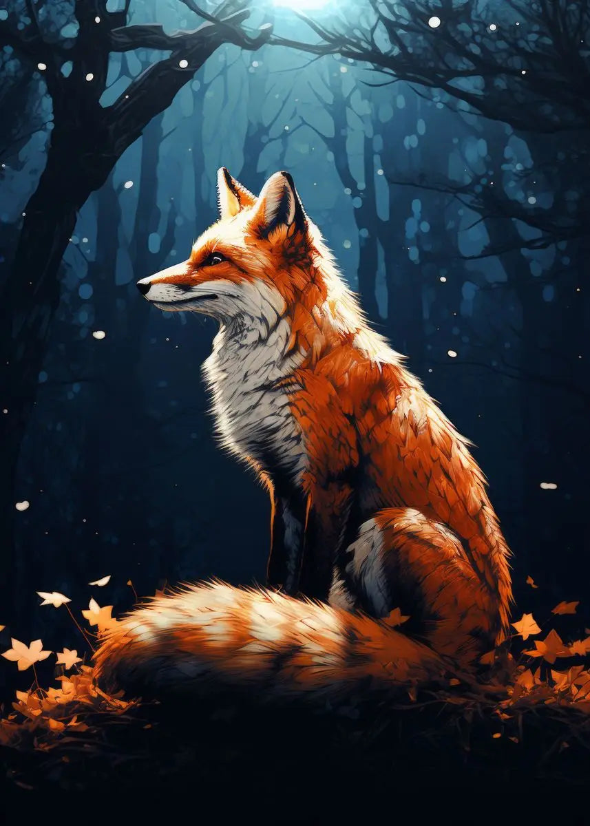 Fox Poster Fox in the Forest Art Painting