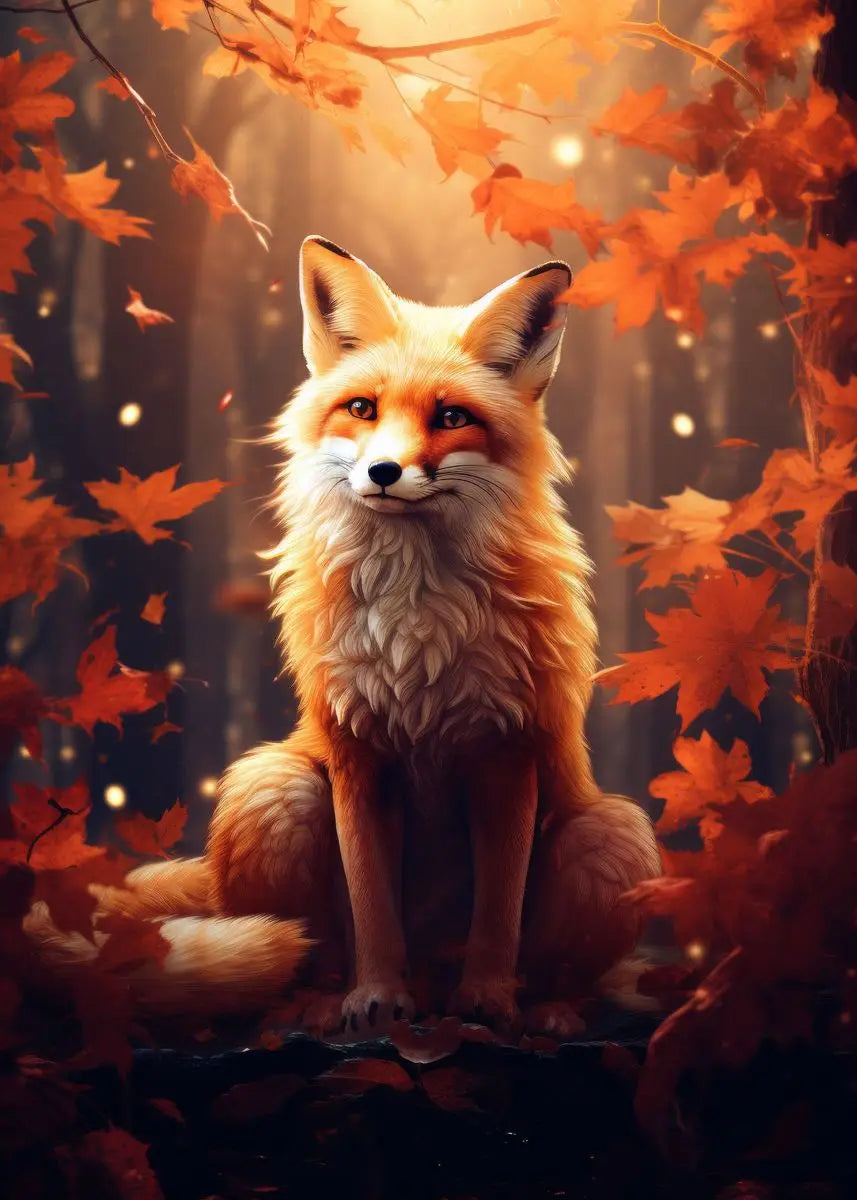 Fox Poster Fox in the Forest Art Painting