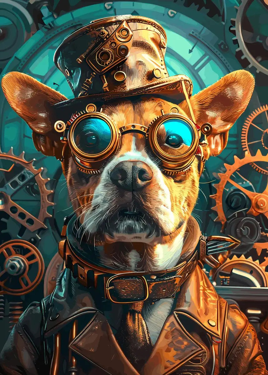 Retro Steampunk Style Animal Canvas Painting