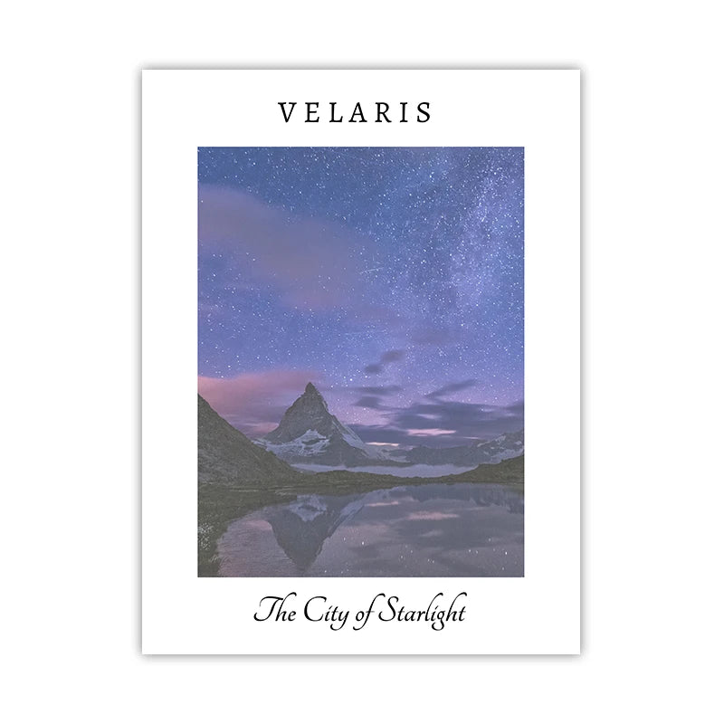 Sarah J Maas Wall Art Print ACOTAR Poster Crescent City Landscape Canvas Painting Throne of Glass Wall Pictures Home Room Decor