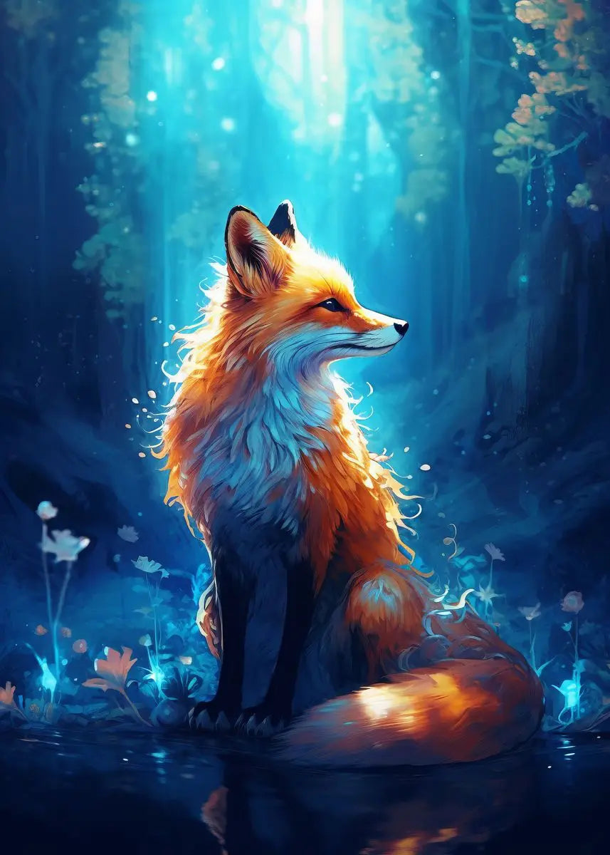 Fox Poster Fox in the Forest Art Painting