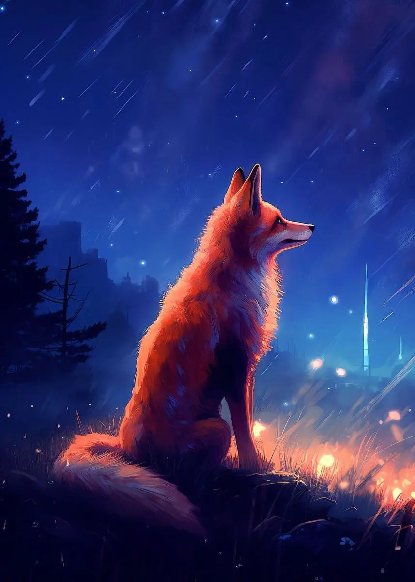 Fox Poster Fox in the Forest Art Painting