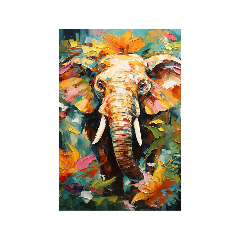 Street Graffiti Elephant Canvas Painting Abstract Animal Watercolor Poster Print Cartoon Cute Wall Art Living Room Home Decor