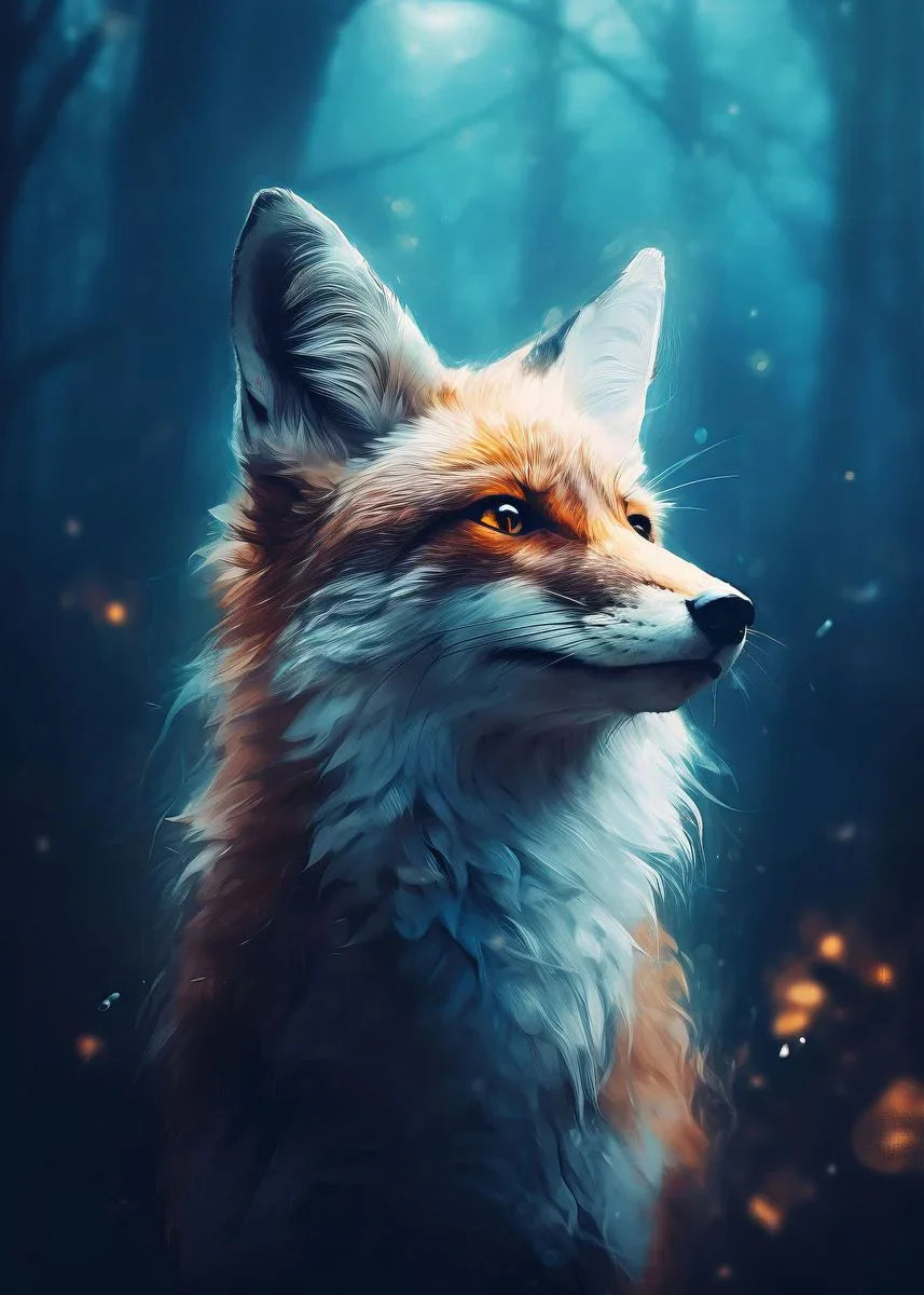 Fox Poster Fox in the Forest Art Painting