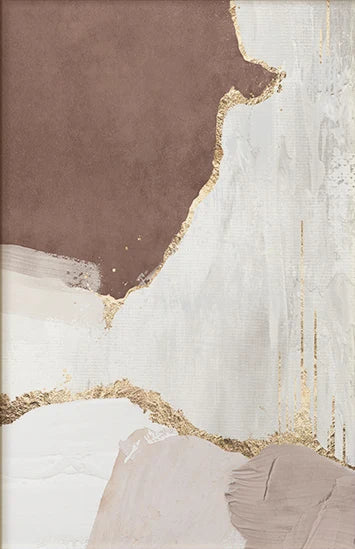 Modern Abstract Canvas Painting Gold Foil Flow Green Brown for Living Room Posters and Prints Wall Pictures Decor Cuadros