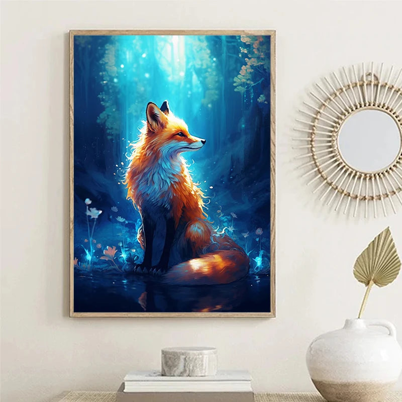 Fox Poster Fox in the Forest Art Painting