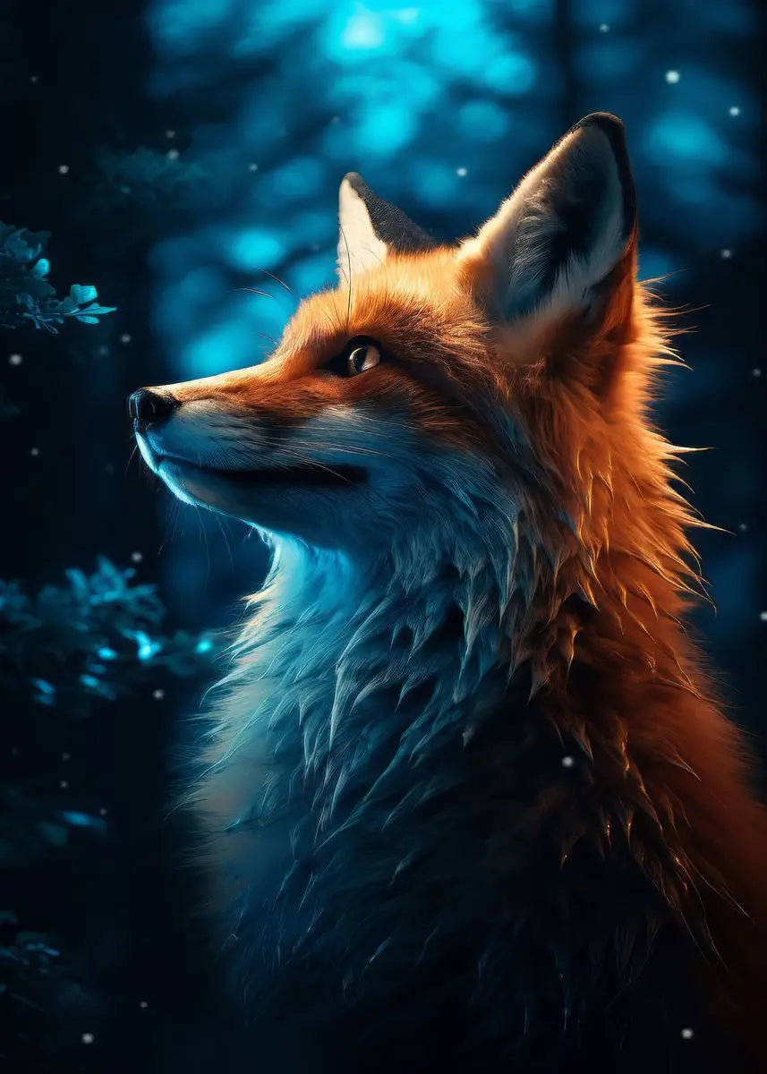 Fox Poster Fox in the Forest Art Painting