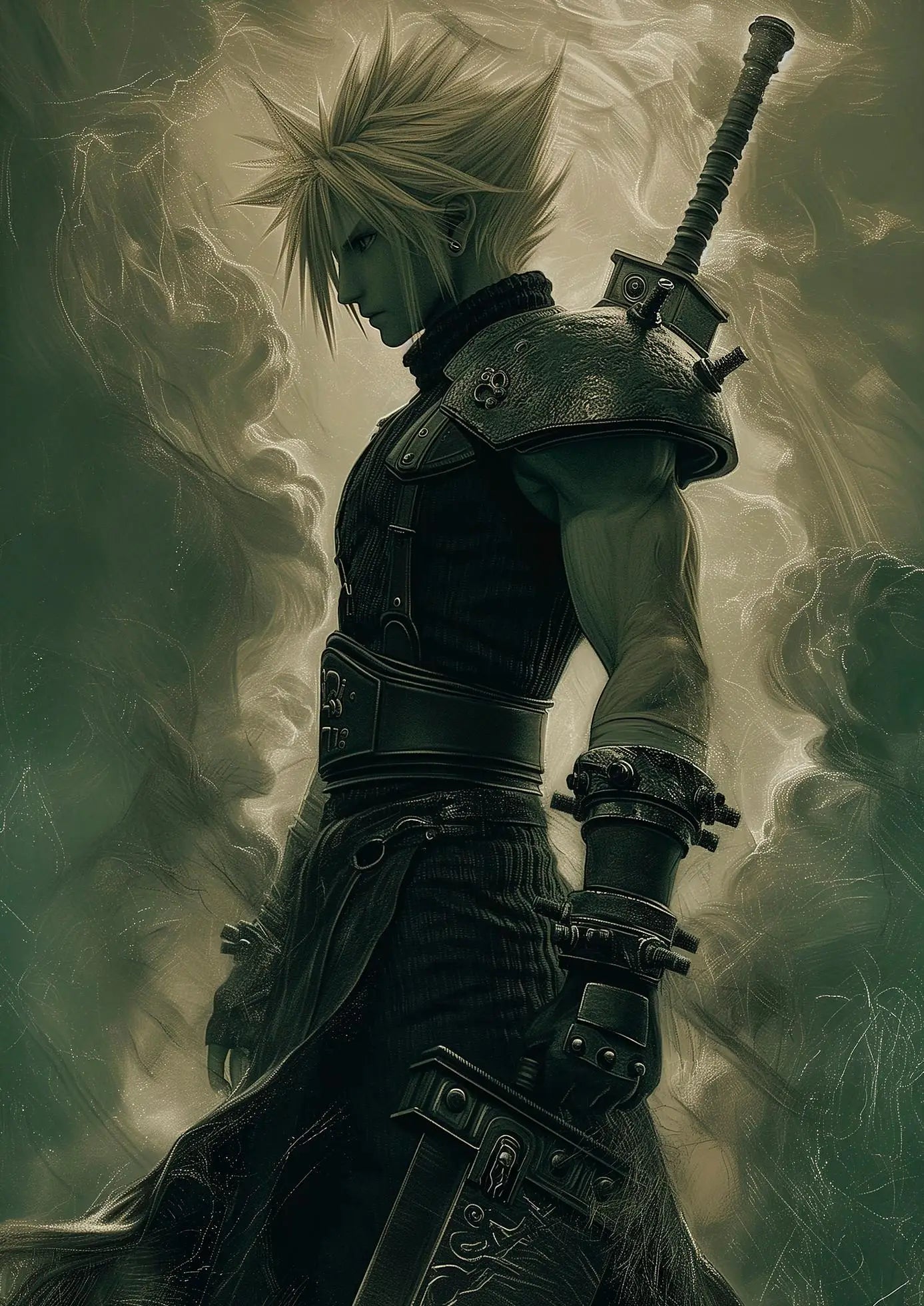 Retro style Minimalist Video Game Final Fantasy Anime Illustration Poster Canvas Painting Wall Art Pictures Home Decoration