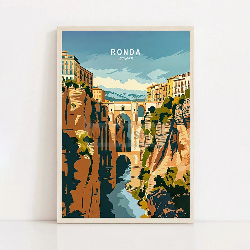 Painting Wall Art Pictures Home Living Room Modern Decoration European Spain Travel Poster Spain City Landscape Prints Canvas