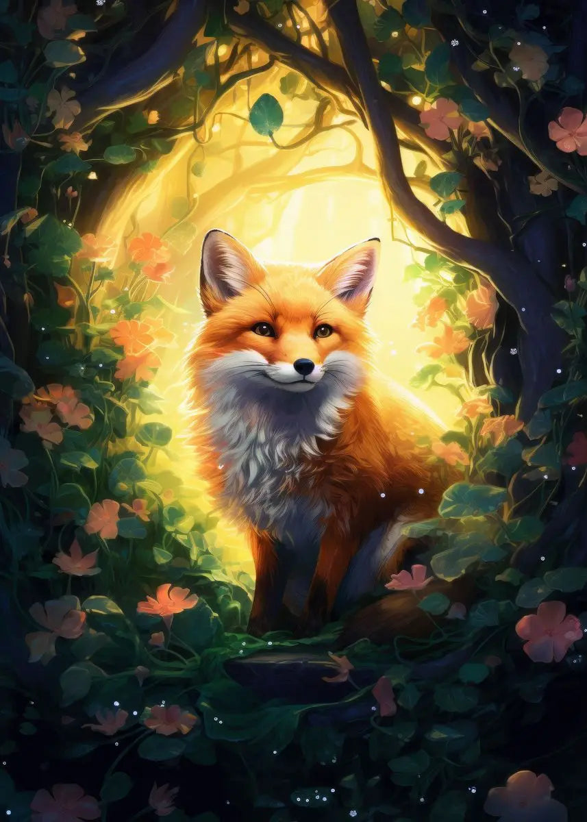 Fox Poster Fox in the Forest Art Painting