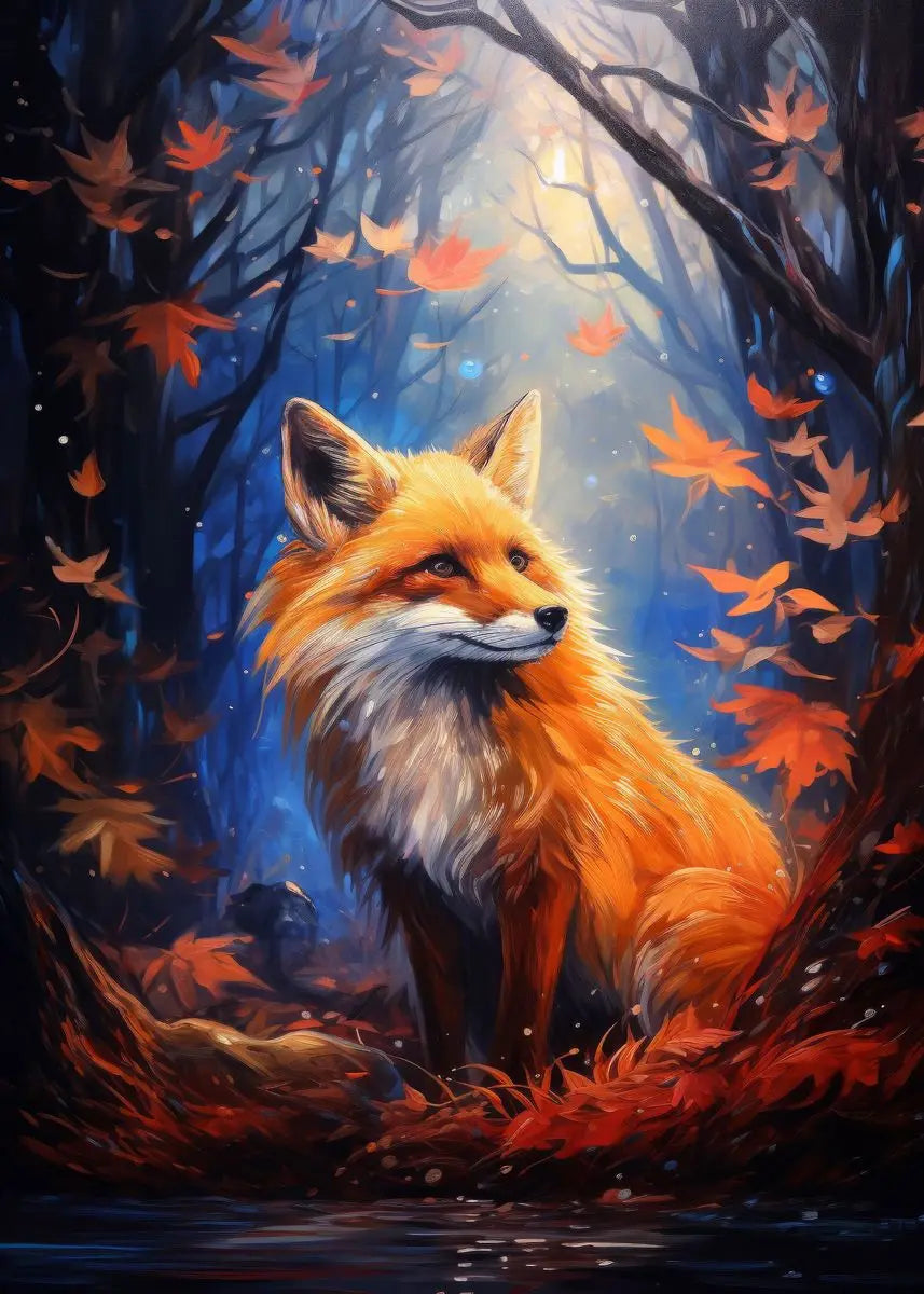 Fox Poster Fox in the Forest Art Painting