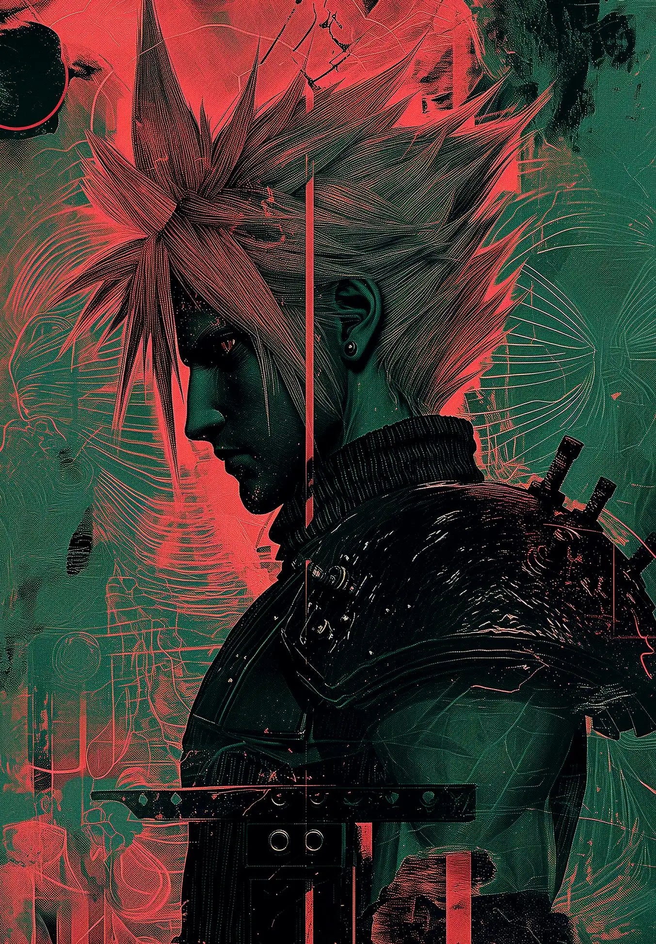 Retro style Minimalist Video Game Final Fantasy Anime Illustration Poster Canvas Painting Wall Art Pictures Home Decoration