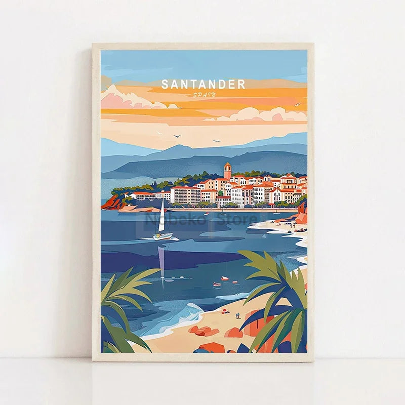 Painting Wall Art Pictures Home Living Room Modern Decoration European Spain Travel Poster Spain City Landscape Prints Canvas