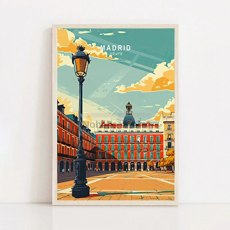 Painting Wall Art Pictures Home Living Room Modern Decoration European Spain Travel Poster Spain City Landscape Prints Canvas