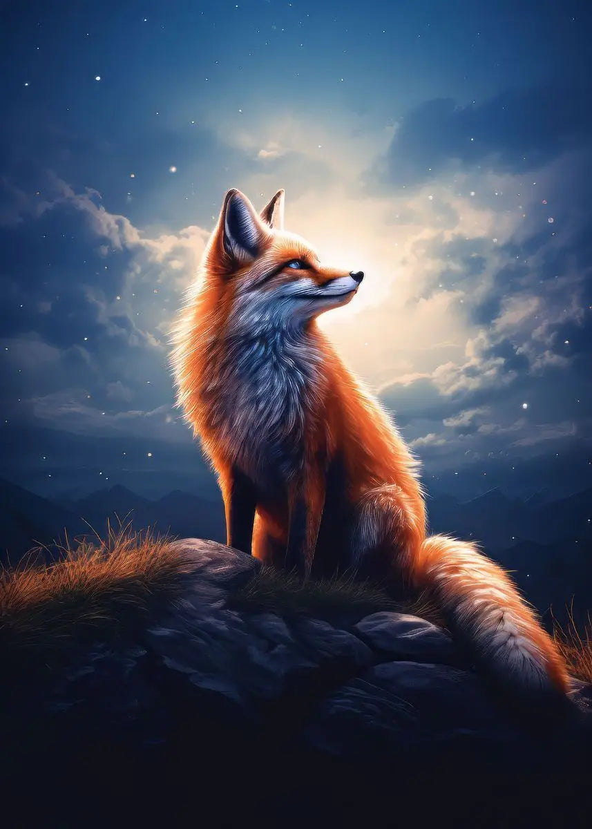 Fox Poster Fox in the Forest Art Painting