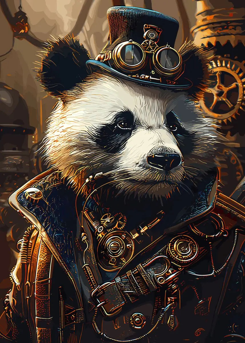 Retro Steampunk Style Animal Canvas Painting